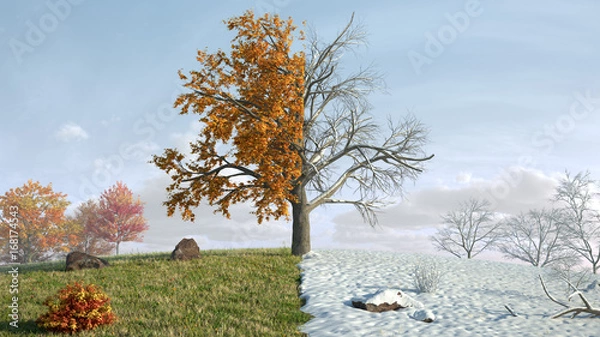 Obraz od jesieni do zimy