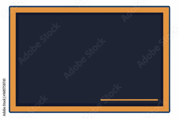 Fototapeta Simple blue and orange framed blackboard with a line