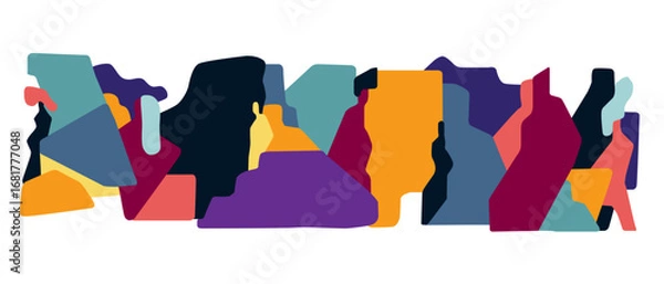 Fototapeta People of the future , virtual reality high technology abstract background , horizontal vector illustration