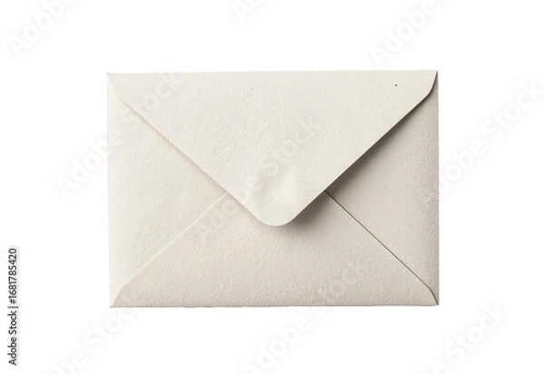 Fototapeta An open blank envelope with an empty letter for a personal message, isolated on a white background