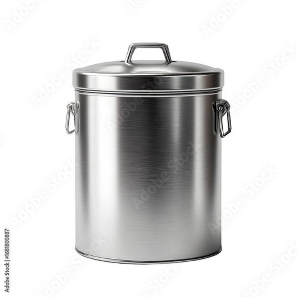 Fototapeta Stainless Steel Trash Can isolated on transparent background