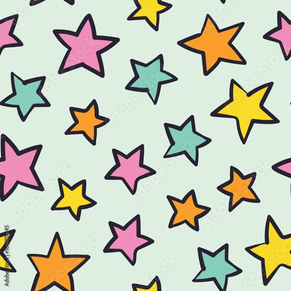 Obraz Colorful Stars Seamless Pattern Stars Background