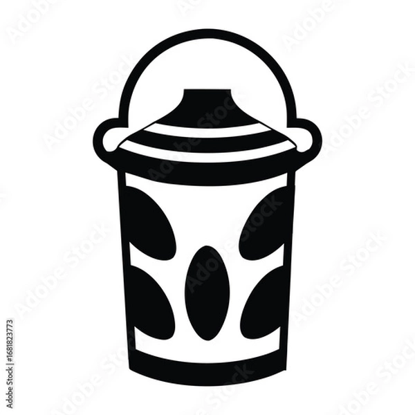 Fototapeta Vector illustration of an isolated old vintage metal coffee pot, teapot, or kettle for a kitchen