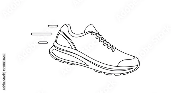 Fototapeta Running shoe, symbolizing speed and motion