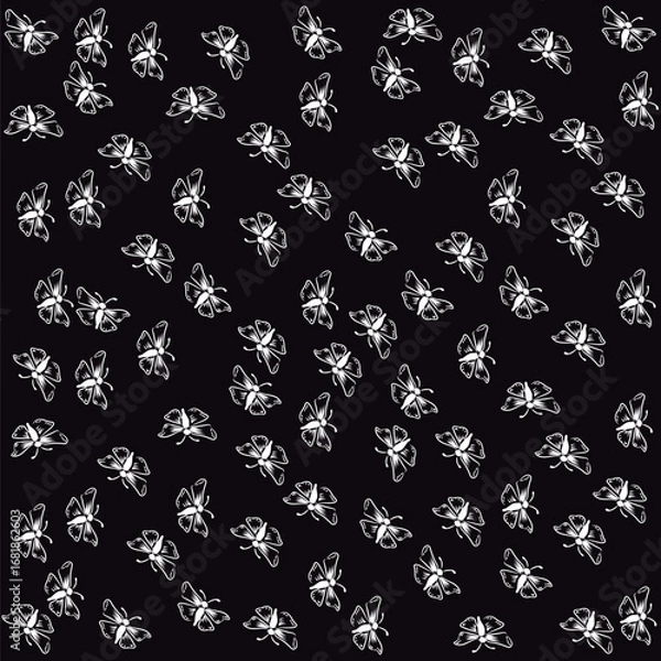 Fototapeta Vector butterflies surface pattern. Colourful, trendy, classic repeating seamless print fashionable background for fabric, textile, design, banner, cover, web, wallpaper, wrapping paper etc.