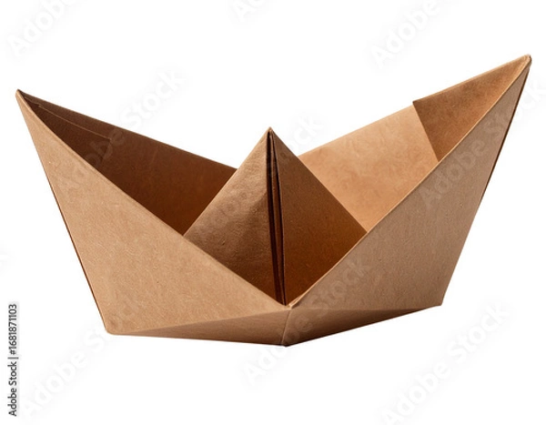 Obraz paper ship isolated on white background