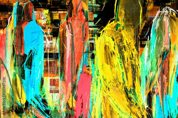 Obraz Fragment from painted canvas texture