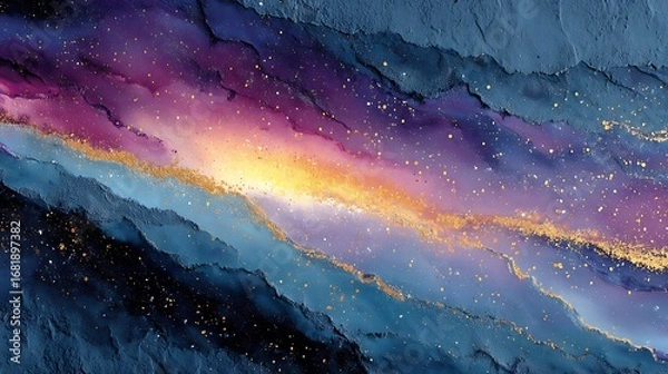 Fototapeta Abstract cosmic galaxy painting high resolution image