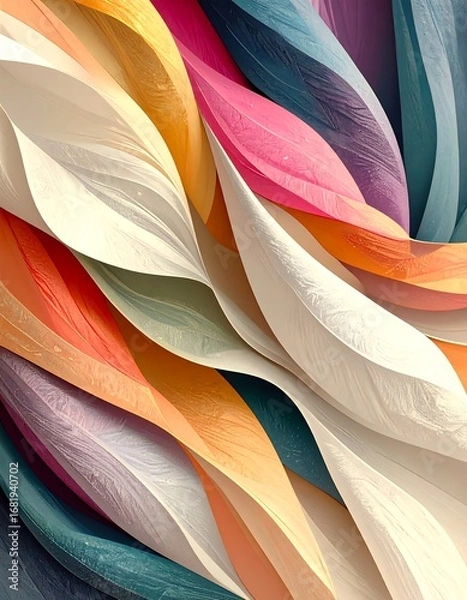 Fototapeta A dynamic interplay of swirling, layered colors creates a captivating abstract design.