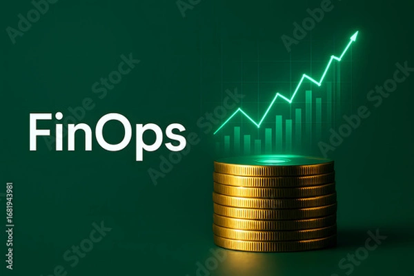Obraz Dynamic FinOps Growth Visualization with Financial Data Flow for Business Optimization