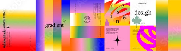 Fototapeta Gradient design. Abstract art.  Vector illustration of backgrounds, modern typography, shapes and spots for background, poster, magazine cover, corporate identity, label and web design