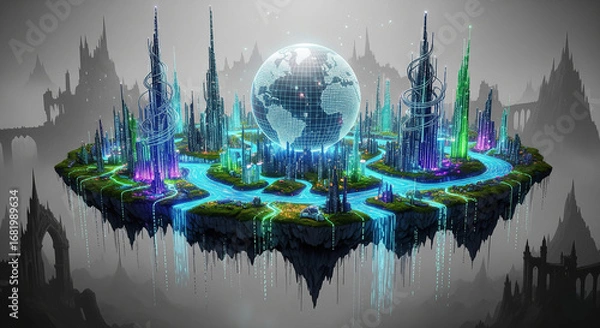 Obraz Floating Tech City