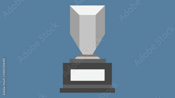 Obraz Trophy with Blank Engravable Silver Plaque Vector for Custom Awards