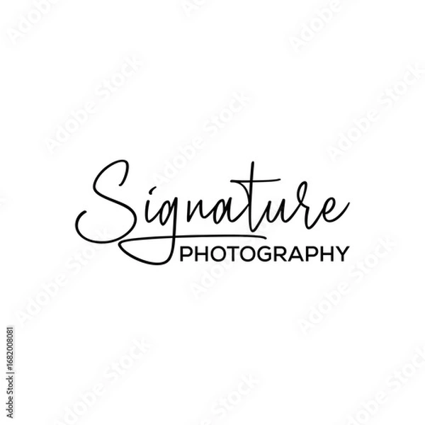 Fototapeta Unique Signature photography text or font handwritten Calligraphy Logotype Script Font Type Font lettering vector ai or eps design