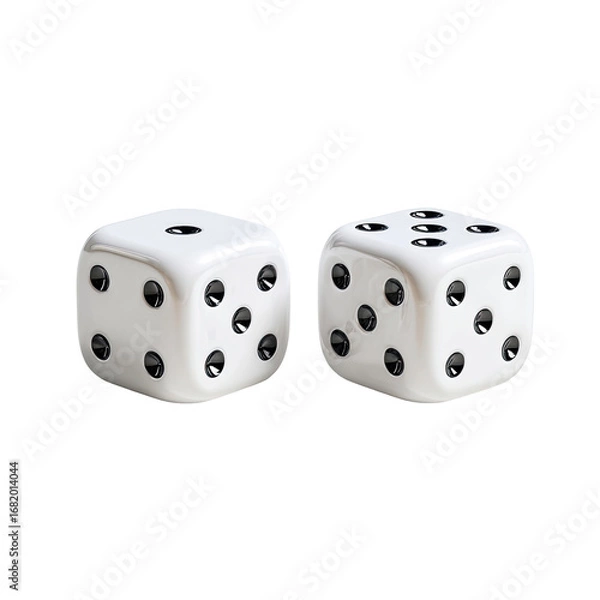 Obraz Two white dice, close-up