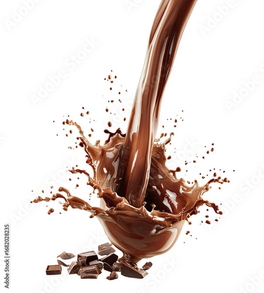 Obraz Chocolate liquid pouring in a dramatic splash