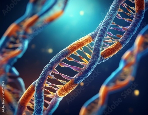 Fototapeta detailed chromosome rendering showing genetic material and heredity in a scientific and medical context
