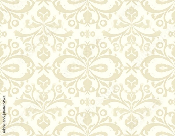 Obraz Elegant cream-colored repeating floral pattern