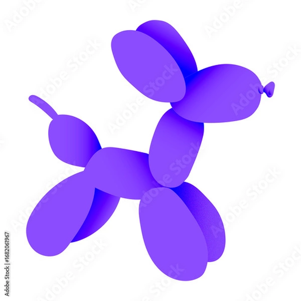 Obraz カラフルな風船の犬の明るくポップなイラストレーション。インテリアやパーティーデザイン、グラフィック素材に最適なユニークなバルーンドッグ｜風船,犬,バルーンドッグ,カラフル