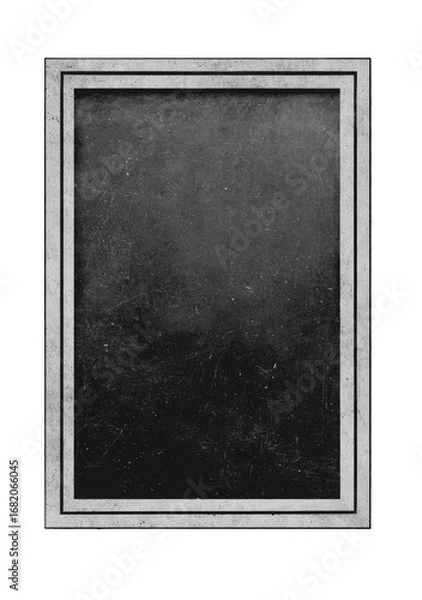 Obraz Gray, textured, framed artwork.  Dark, muted tones.  Abstract landscape suggestion