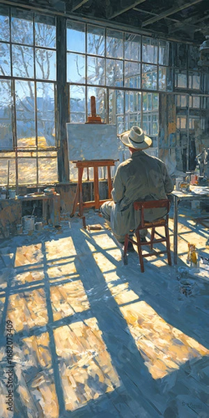 Obraz Creative Bliss in a Sunlit Studio