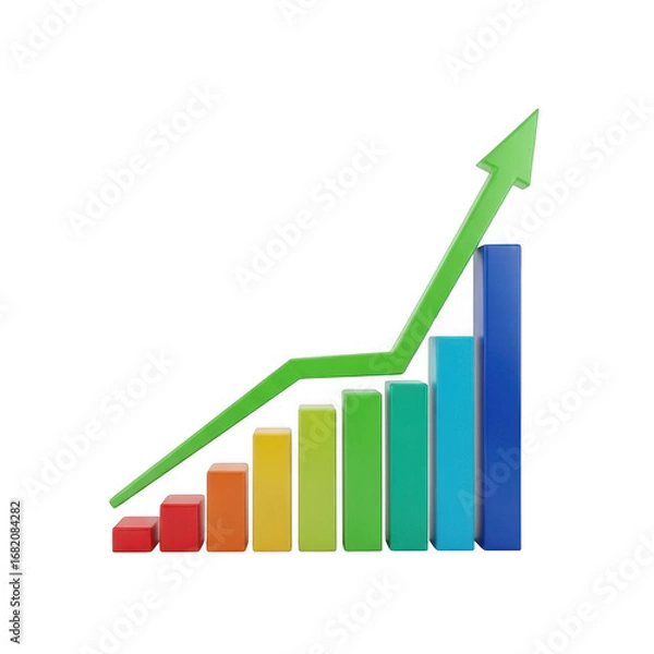 Fototapeta Growth chart isolated on transparent background