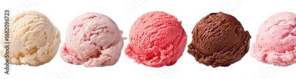 Fototapeta Scoops of assorted ice cream flavors