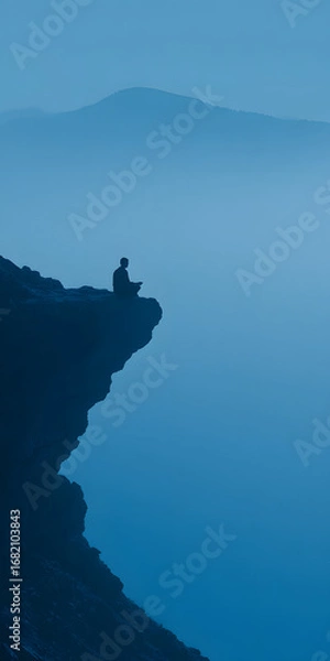 Fototapeta Serene Meditation on a Rugged Cliffside