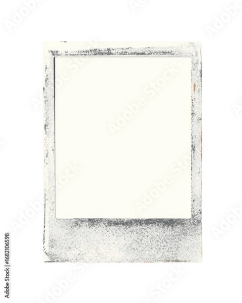 Fototapeta Empty vintage instant photo frame, distressed and aged