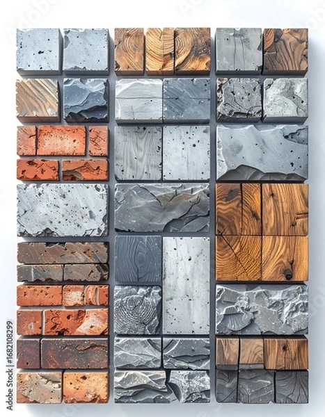 Obraz Collection of textured building materials