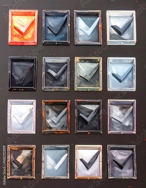 Obraz Color swatches of checkmarks