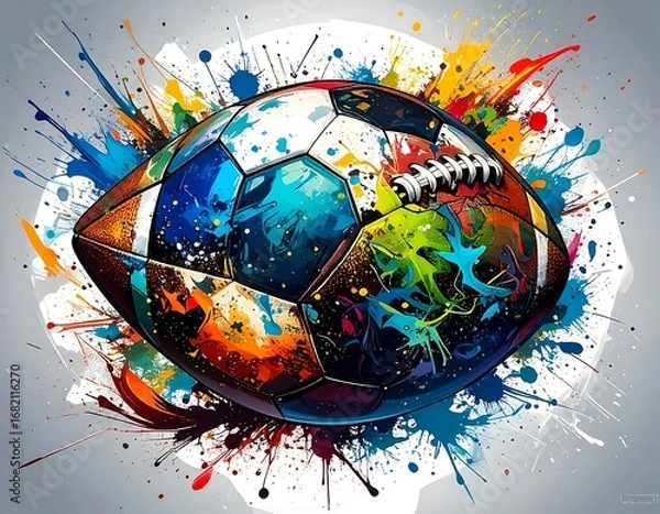 Obraz Colorful abstract football
