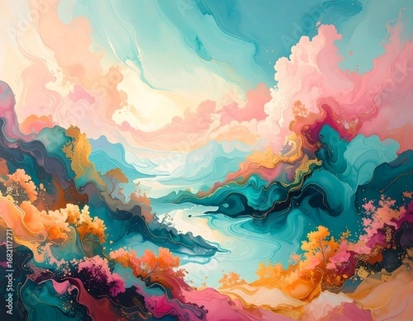 Obraz Colorful abstract landscape painting