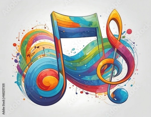 Obraz Colorful abstract music note graphic