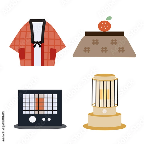 Fototapeta 冬の家グッズアイコン