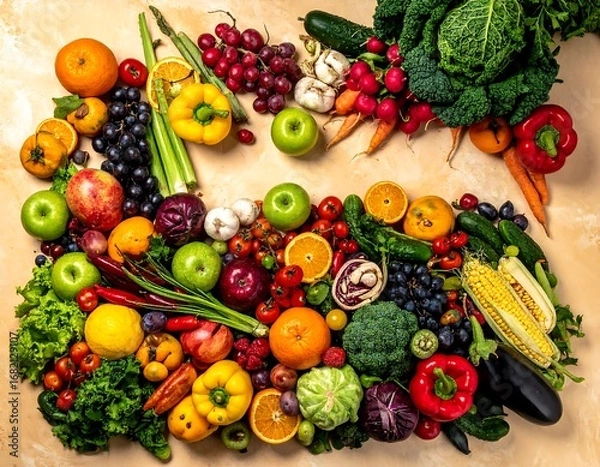 Obraz Colorful array of fresh produce