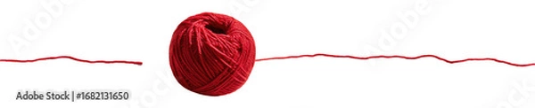 Obraz Red yarn ball with red lines