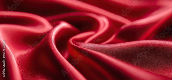 Obraz Close-up view of luxurious crimson silk fabric with flowing drapes