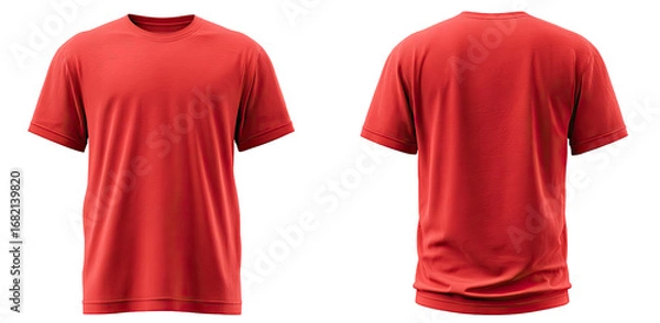Obraz Red t-shirt front and back view (1)