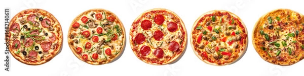 Obraz Four different pizza slices displayed