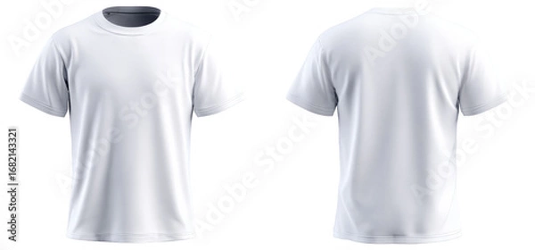 Obraz Blank white short-sleeved t-shirt, front and back views