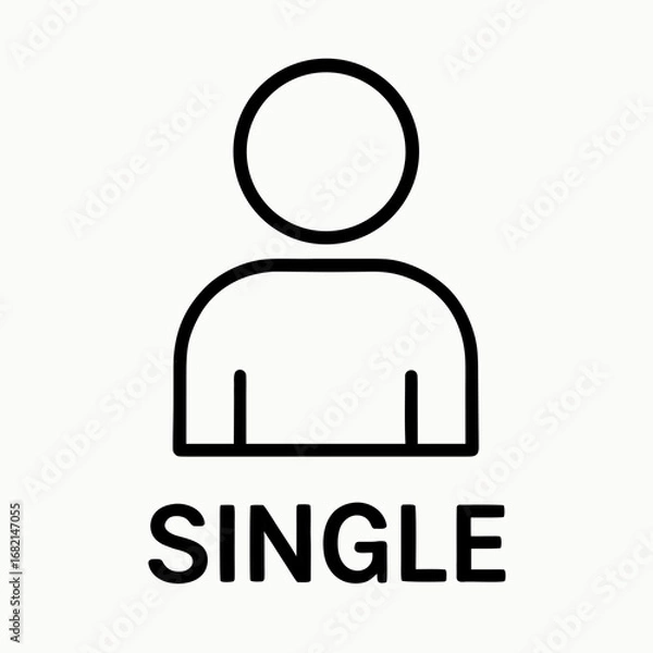 Fototapeta  Single person Victor icon, vector illustration of a man with a sign