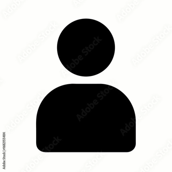 Fototapeta Simple Man Head Icon Set, user icon vector illustration