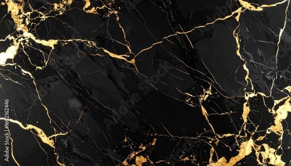 Fototapeta Elegant Black and Gold Marble Texture Luxurious Background for Design Projects