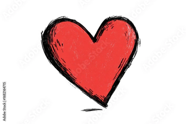 Obraz Hand-drawn, textured heart graphic