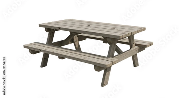 Fototapeta Picnic Table Isolated on Transparent Background