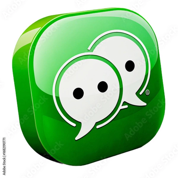 Fototapeta Illustration of the wechat logo isolated on transparent background