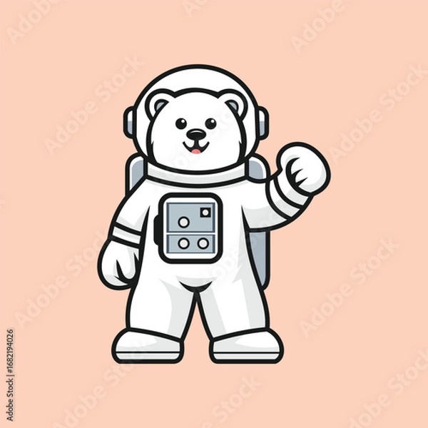 Fototapeta Cartoon Astronaut Bear Vector