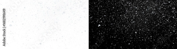 Fototapeta Dynamic falling snow and particle blizzard effect. This high-quality PNG file features a transparent background, perfect for creating intense winter storms, grunge textures, or cinematic VFX overlays.