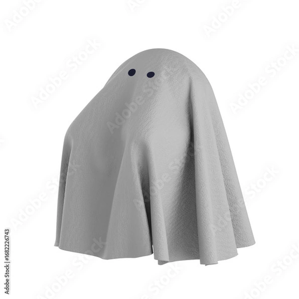 Obraz Fabric cute funny Ghost character isolate on transparent background.